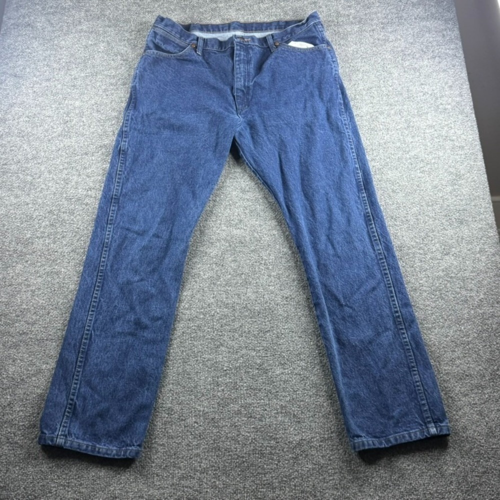 Wrangler Jeans Mens 38x32 Blue Cowboy Cut Denim Western Rodeo Workwear 1013MWZPW